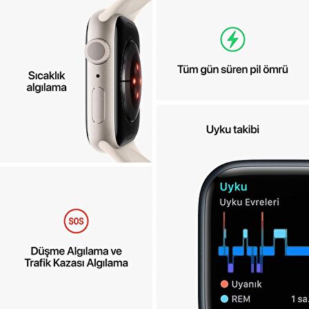 Apple Watch Series 8 [GPS 45 mm] Akıllı Saat, Yıldız Işığı Alüminyum Kasa ve Yıldız Işığı Spor Kordon